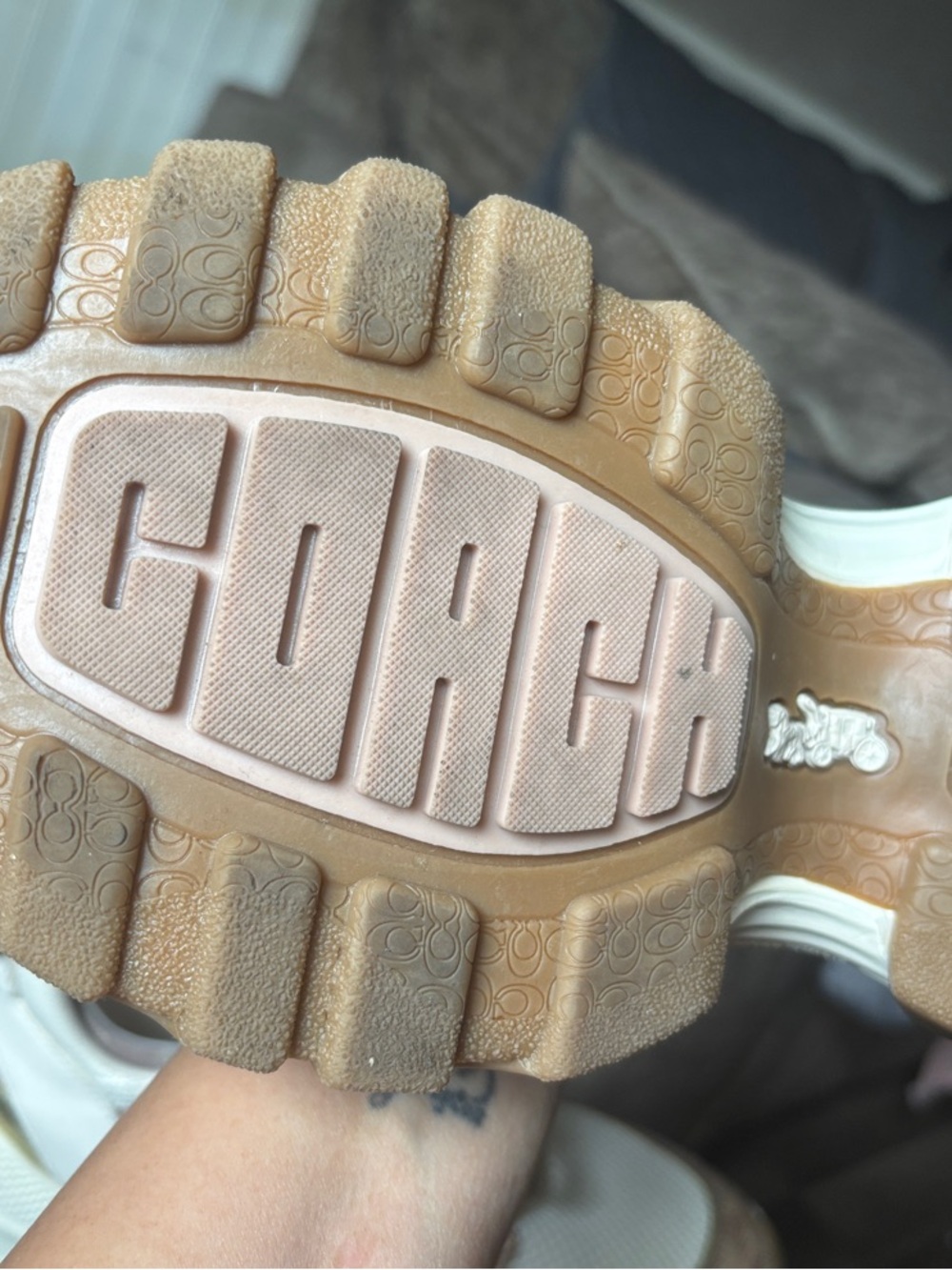 Coach Women's Cream and Brown Athletic Sneakers - Picture 10 of 10